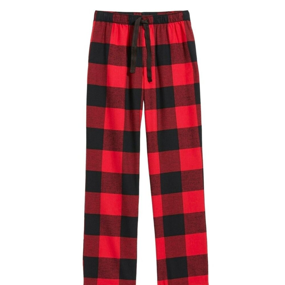 Womans Flannel Pants Red Black Buffalo Plaid Lounge Pajamas XXL JJ1710
